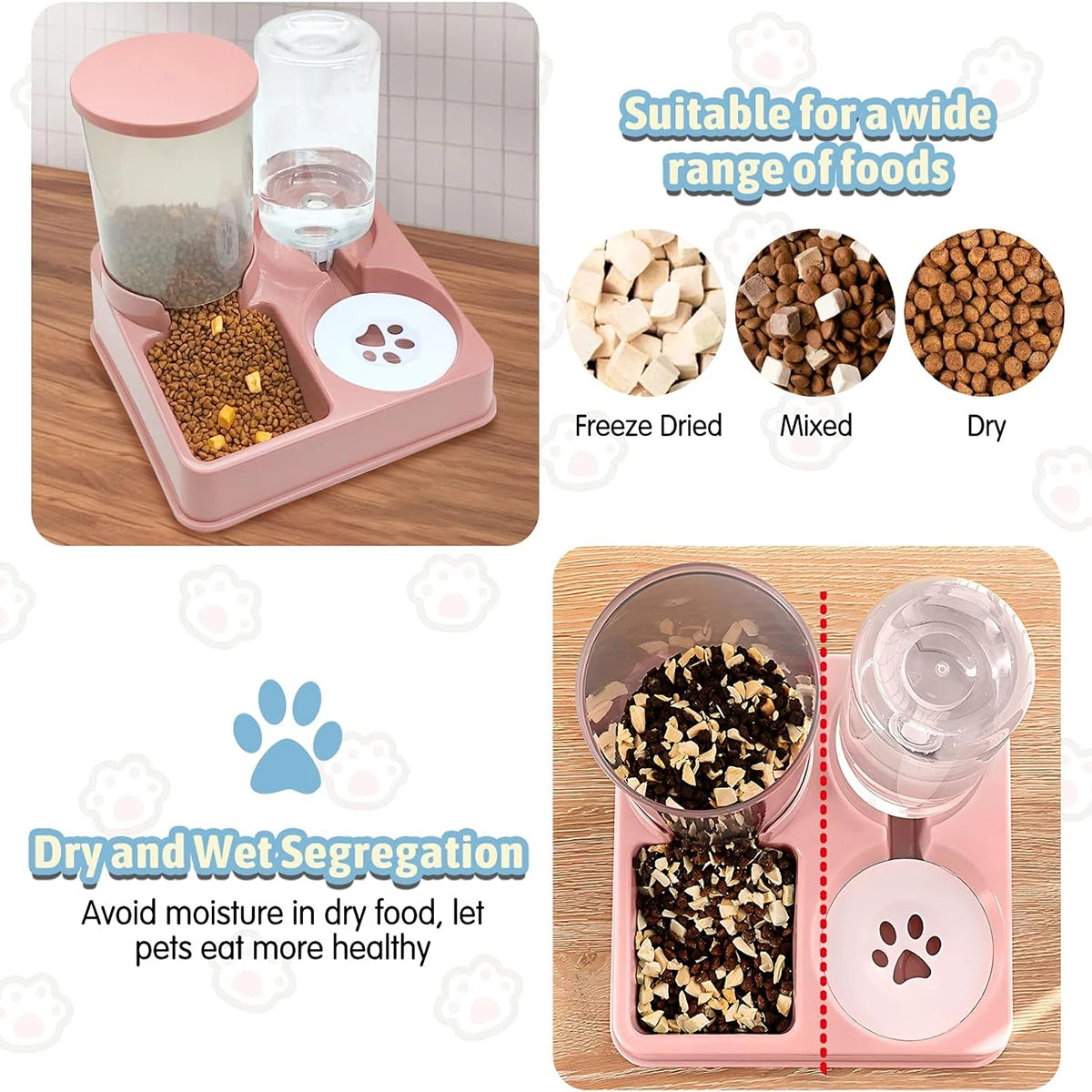 Self-Filling Pet Food and Water Dispenser