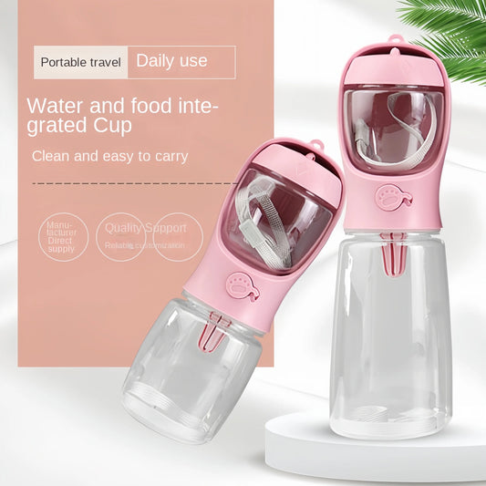 On-the-Go Pet Feeding and Watering Bottle