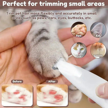 Waterproof Pet Hair Trimmer with LED Light