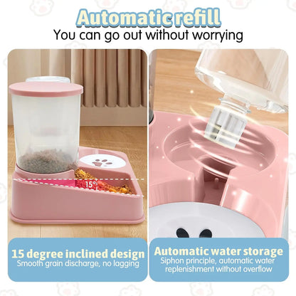 Self-Filling Pet Food and Water Dispenser