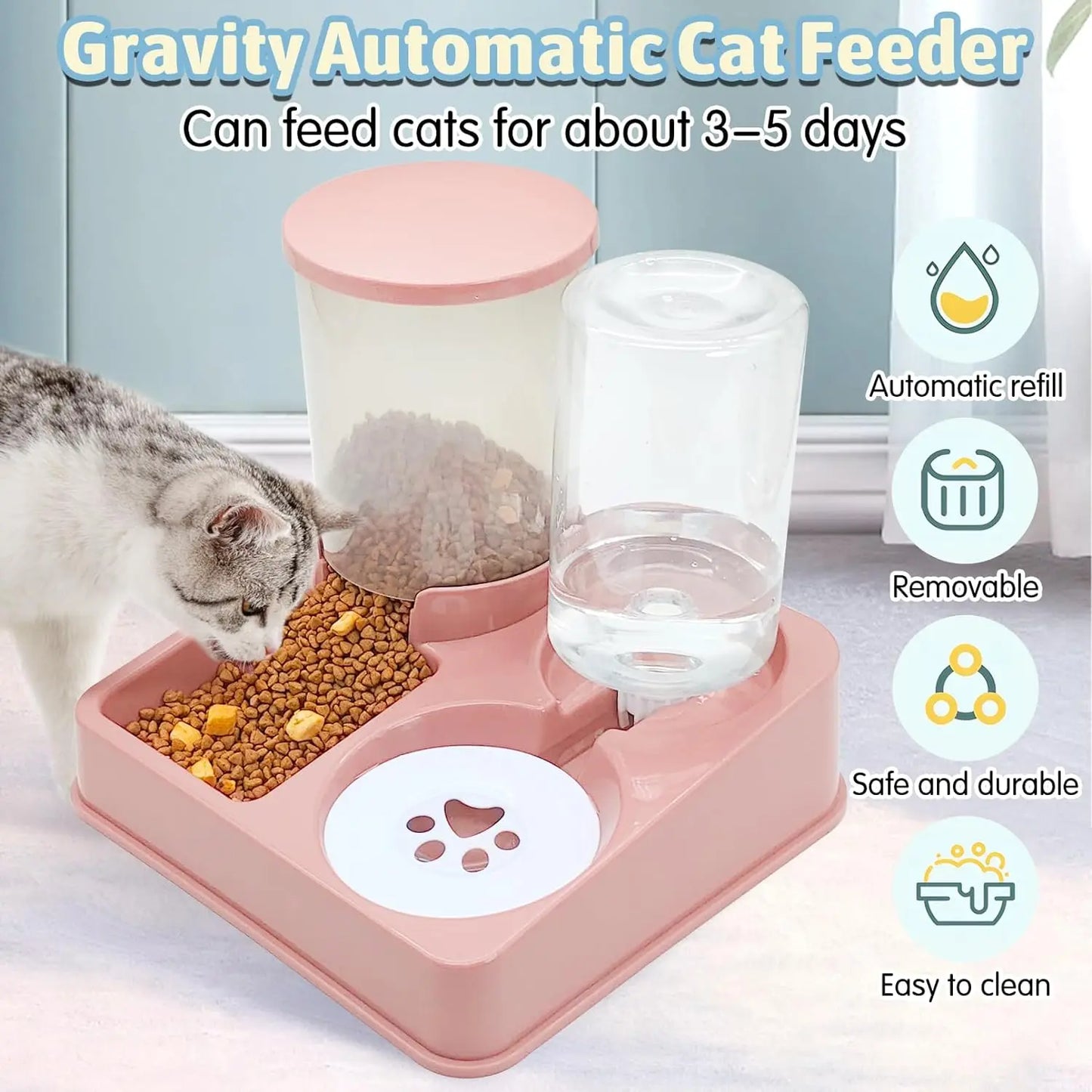 Self-Filling Pet Food and Water Dispenser